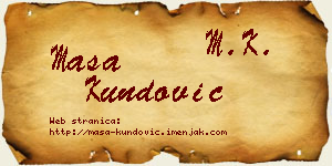 Maša Kundović vizit kartica